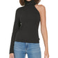 Calvin Klein Jeans Women's One Shoulder Turtleneck Top Black Size Large