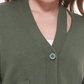 Calvin Klein Jeans Women's Cutout V Neck Cardigan Green Size X-Large