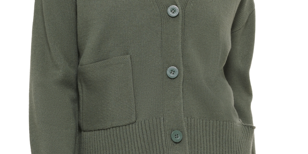 Calvin Klein Jeans Women's Cutout V Neck Cardigan Green Size X-Small