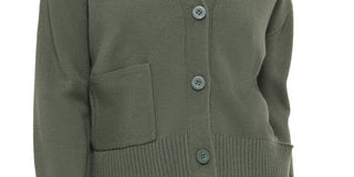 Calvin Klein Jeans Women's Cutout V Neck Cardigan Green Size X-Small