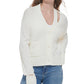 Calvin Klein Jeans Women's Cutout V Neck Cardigan White Size Small