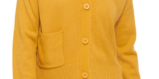 Calvin Klein Women's Cutout V Neck Cardigan Yellow Size X-Small