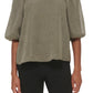 Calvin Klein Women's Textured Lantern Sleeve Top Green Size Medium