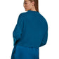 Calvin Klein Women's Mock Neck Mixed Media Layered Sweater Green Size Small