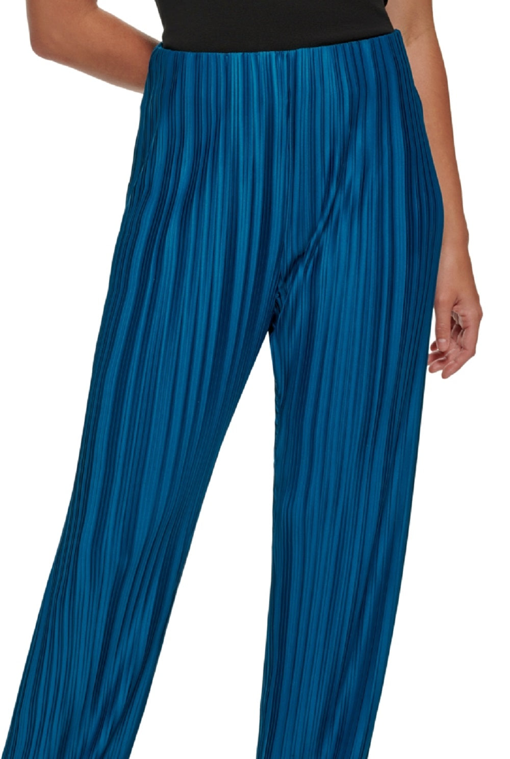 Calvin Klein Women's Pleated Wide Leg Pants Blue Size Large