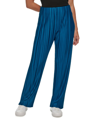 Calvin Klein Women's Pleated Wide Leg Pants Blue Size Large