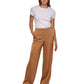Calvin Klein Women's Satin Wide Leg Pull On Pants Brown Size X-Small