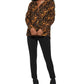 Calvin Klein Women's Long Sleeve Printed Puff Shoulder Blouse Black Size Large