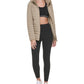 Calvin Klein Women's Packable Quilted Puffer Jacket With Removable Hood Green Size Large