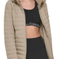Calvin Klein Women's Packable Quilted Puffer Jacket With Removable Hood Green Size Large