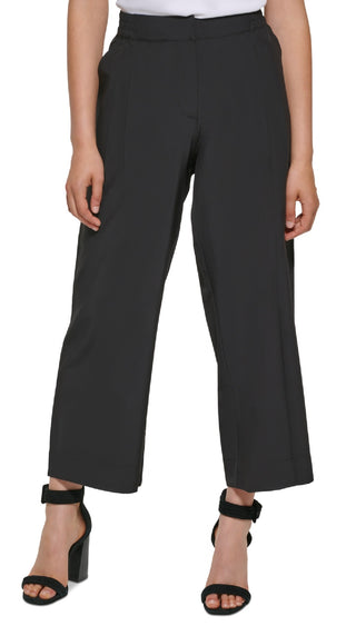 Calvin Klein Women's Wide Leg Cropped Pants Black Size Medium