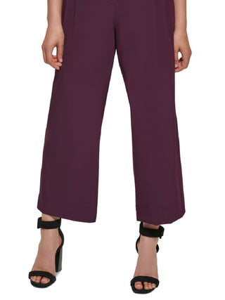 Calvin Klein Women's Wide Leg Cropped Pants Purple Size Small