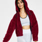 Calvin Klein Women's Performance Hooded Sherpa Jacket Red Size Small