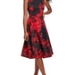 Calvin Klein Women's Panel Midi Fit & Flare Dress Red Size 4 Petite