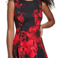 Calvin Klein Women's Panel Midi Fit & Flare Dress Red Size 4 Petite