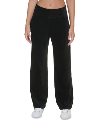 Calvin Klein Women's Wide Leg Velour Pants Black Size Small