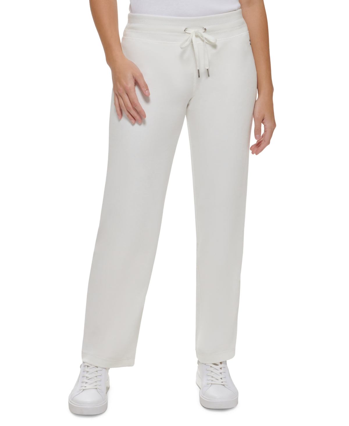 Calvin Klein Women's Wide Leg Velour Pants White Size Large