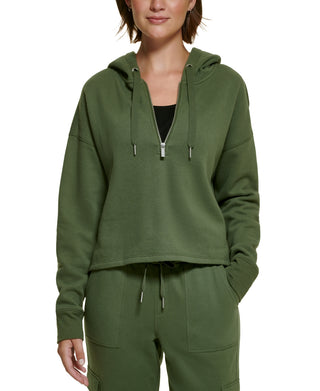Calvin Klein Women's Zip High Low Hoodie Green Size L