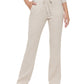 Calvin Klein Women's High Rise Drawstring Flare Pants Beige Size Large