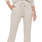 Calvin Klein Women's High Rise Drawstring Flare Pants Beige Size Large