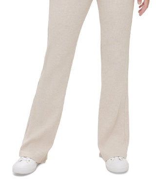 Calvin Klein Women's High Rise Drawstring Flare Pants Beige Size Large