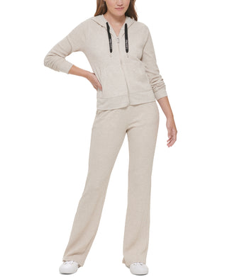 Calvin Klein Performance Women's Zip-Up Thermal Hoodie Beige Size M