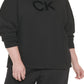 Calvin Klein Women's Velvet Logo French Terry Sweatshirt Black Size 2X