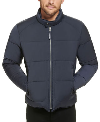 Calvin Klein Men's Stretch Medium Weight Moto Jacket Blue Size Medium