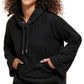 Calvin Klein Women's High Low Oversized Raglan Hoodie Black Size Large