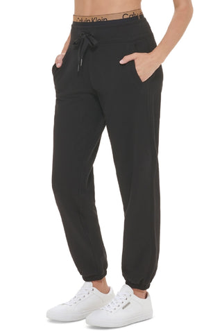 Calvin Klein Women's Logo Elastic Sweatpant Jogger Black Size X-Large
