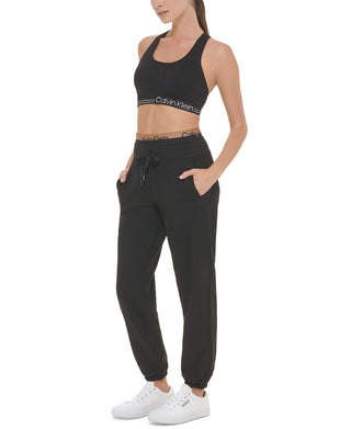 Calvin Klein Women's Logo Elastic Sweatpant Jogger Black Size Small