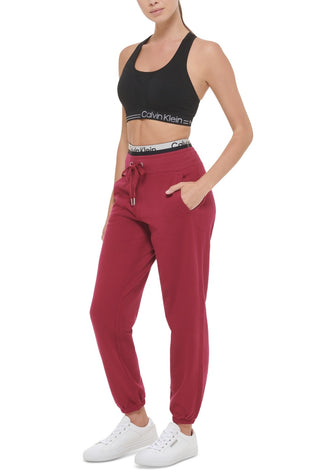 Calvin Klein Women's Logo Elastic Sweatpant Jogger Red Size Medium
