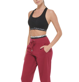 Calvin Klein Women's Logo Elastic Sweatpant Jogger Red Size Medium