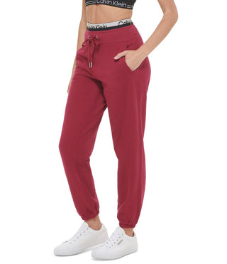 Calvin Klein Women's Logo Elastic Sweatpant Jogger Red Size Medium