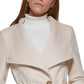 Calvin Klein Women's Asymmetrical Belted Wrap Coat Beige Size Medium