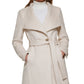Calvin Klein Women's Asymmetrical Belted Wrap Coat Beige Size Medium