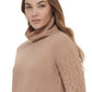 Calvin Klein Women's Cable Knit Sleeve Sweater Brown Size Large