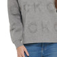 Calvin Klein Women's Tonal Logo Mock Neck Sweater Gray Size Medium