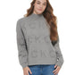 Calvin Klein Women's Tonal Logo Mock Neck Sweater Gray Size Medium
