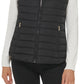 Calvin Klein Women's Sherpa Trim Puffer Vest Black Size Large