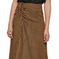 Calvin Klein Women's Check Print Midi Skirt Brown Size 2