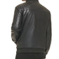 Calvin Klein Men's Faux Leather Bomber Jacket Black Size Large