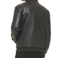 Calvin Klein Men's Faux Leather Bomber Jacket Black Size Medium