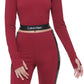 Calvin Klein Women's Logo Elastic Mock Neck Top Red Size X-Small