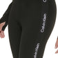 Calvin Klein Women's Minimal Logo Tape High Waist Full Length Leggings Black Size Large