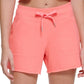 Calvin Klein Women's Ribbed Waistband Shorts Orange