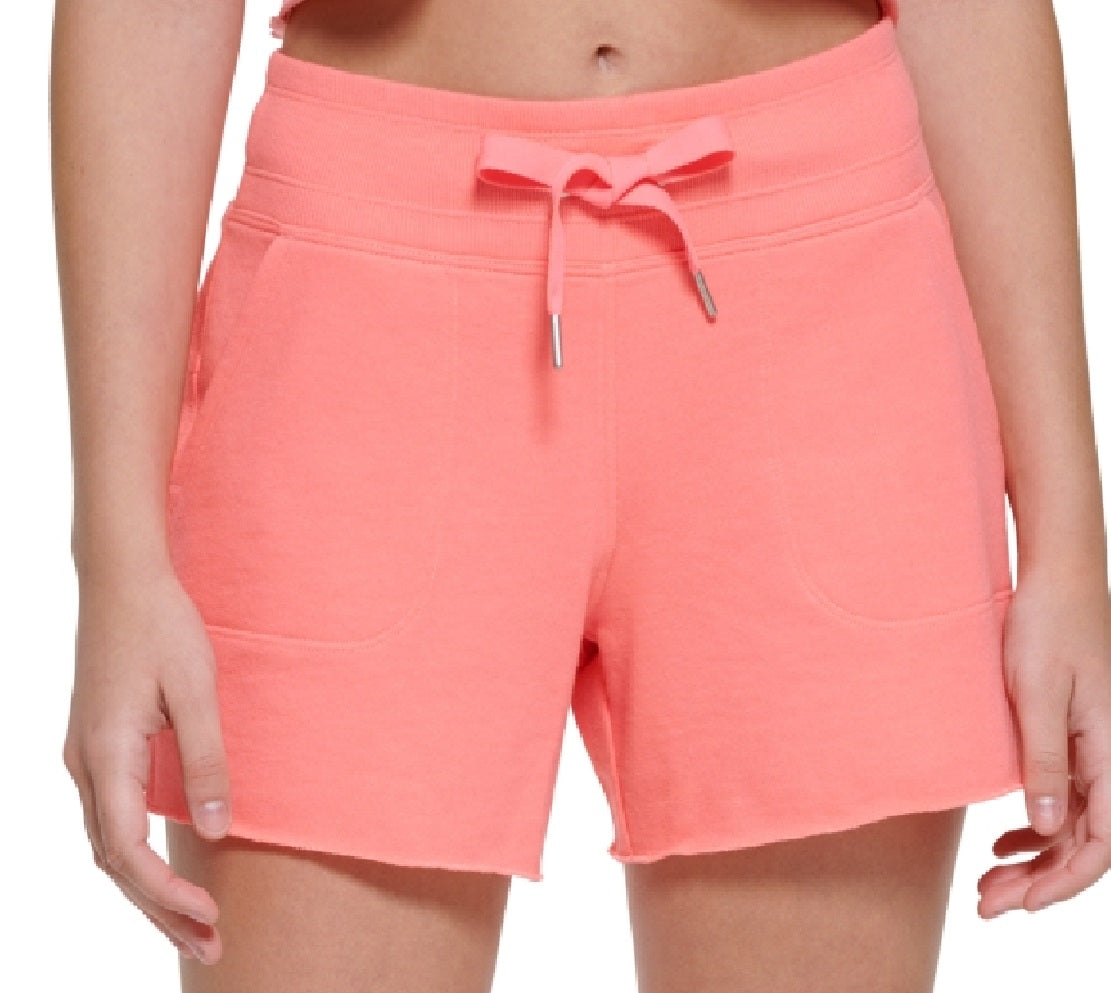 Calvin Klein Women's Ribbed Waistband Shorts Orange