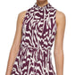 Calvin Klein Women's Printed Sleeveless Maxi Dress Purple Size Medium