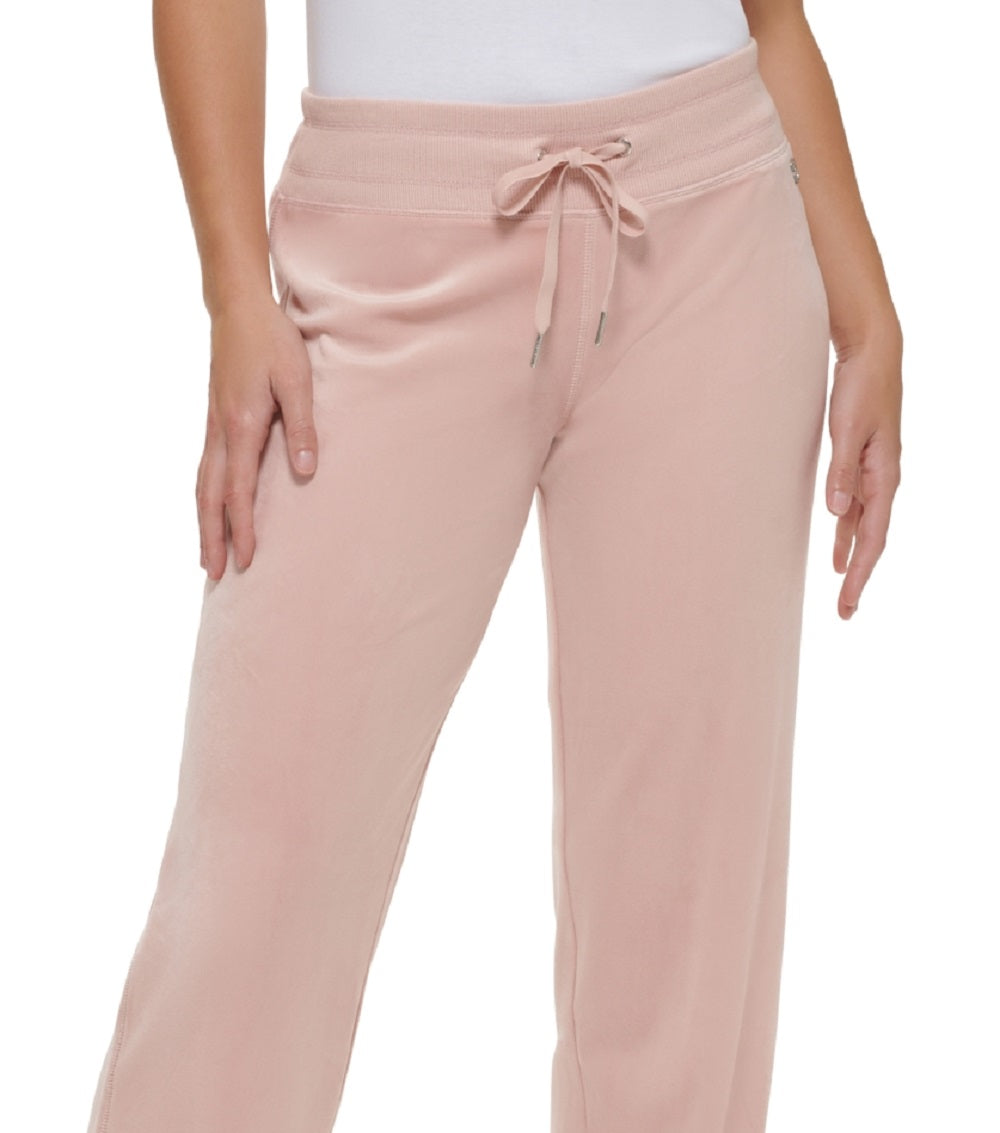 Calvin Klein Women's Wide Leg Velour Pants Pink Size X-Large