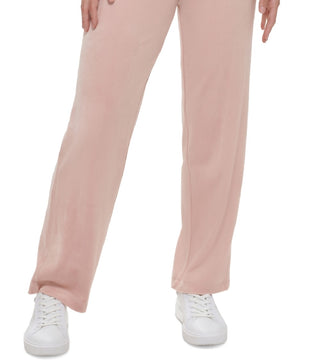 Calvin Klein Women's Wide Leg Velour Pants Pink Size X-Large